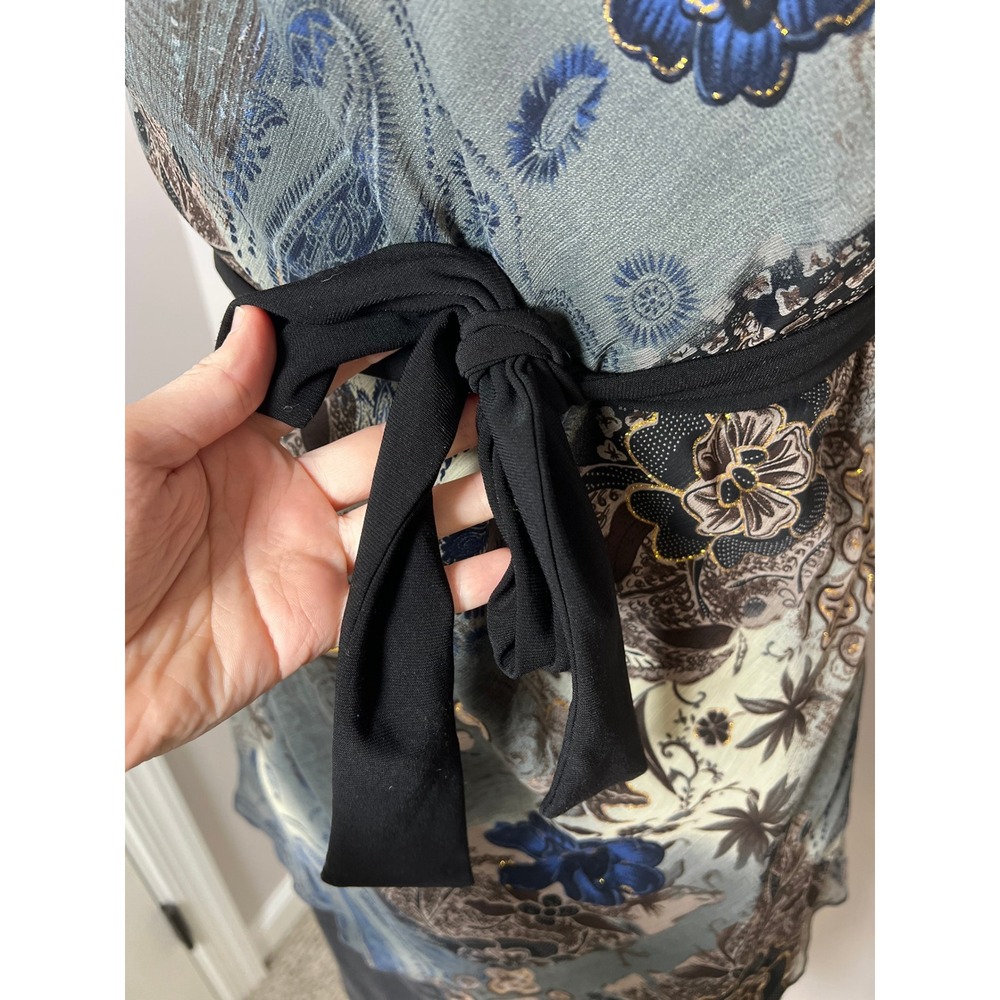 90s/Y2K Fairycore Whismy Boho Floral Blouse Flowy Ruffle Romantic Festival Top - Picture 10 of 12